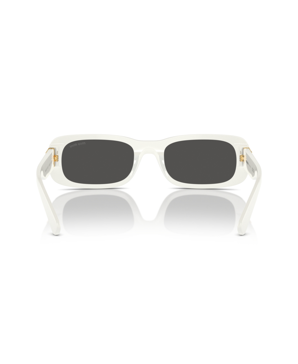 Miu Miu Logo Acetate Rectangular Sunglasses In White Ivory