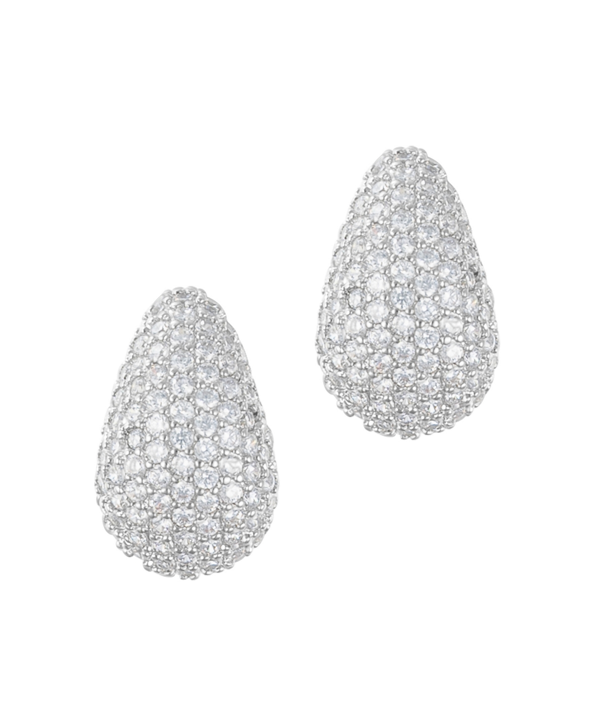 Adornia Silver Crystal Teardrop Pave Earrings