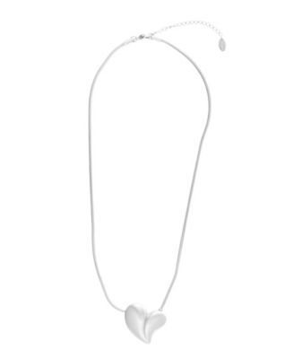 Gold Tarnish Resistant Adjustable Oversized Puffy Heart Necklace