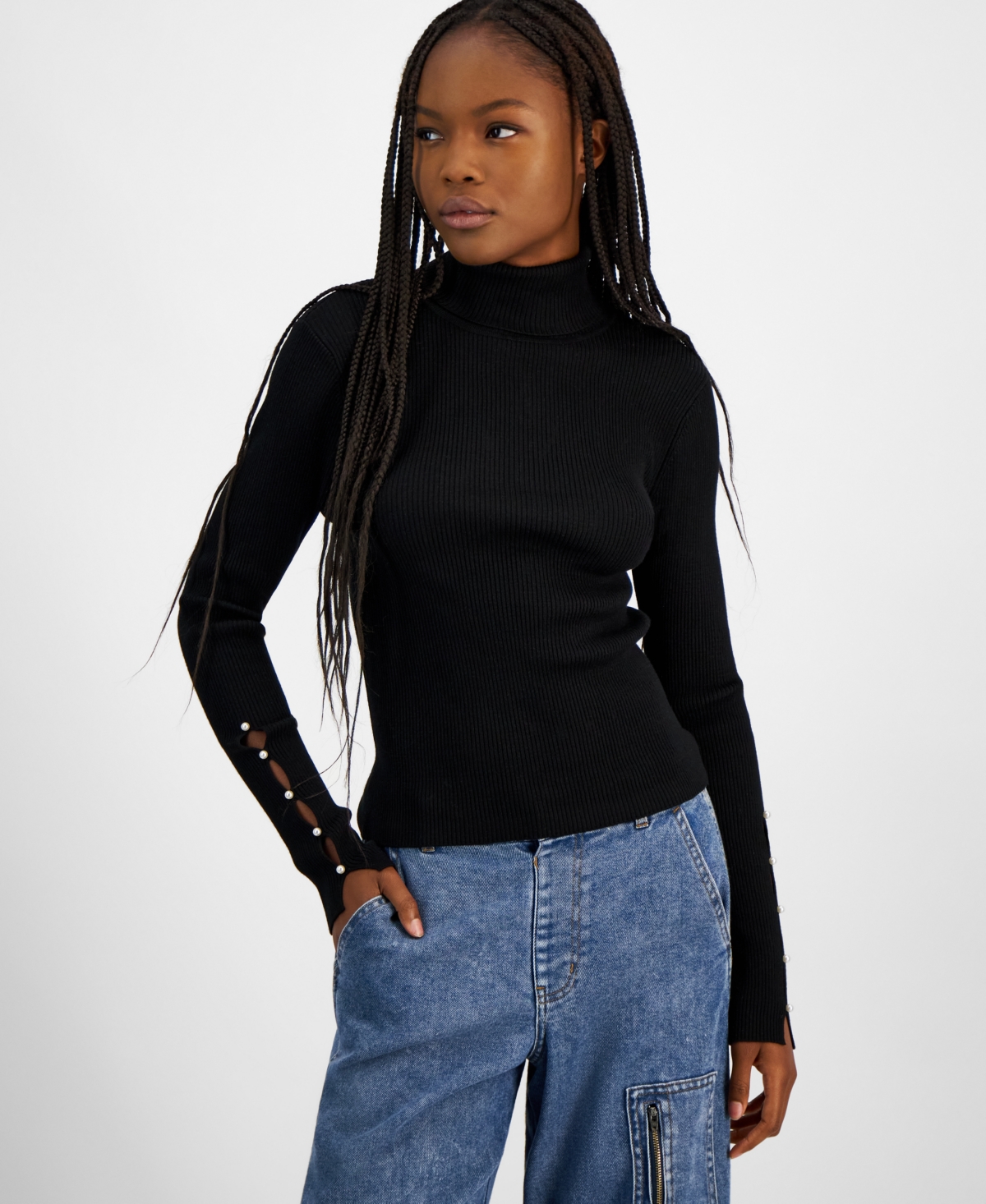 Hooked Up By Iot Juniors Turtleneck Sweater In Black ModeSens