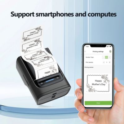 Label Maker Machine with Tape, PM220 Bluethooth Label Printer, 2 Inch Portable Thermal Printer for Small Business, Address, Logo, Clothing, Sticker Printer for Phones & PC, White