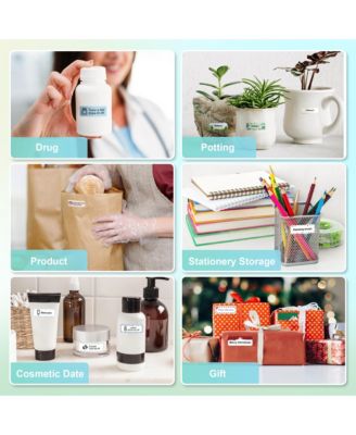 P21 Genuine Adhesive Pattern with Border Label Paper 14x40mm (0.55"x1.57") 180 Labels/Roll, 3 Roll, for Home Office School Organization, Gift for Decoration, Compatible with P21 Label Maker