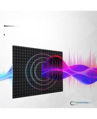 Fstop Soundproof Acoustic Foam Panels Wedge Tiles 12"x12"x2" - 12 Pack
