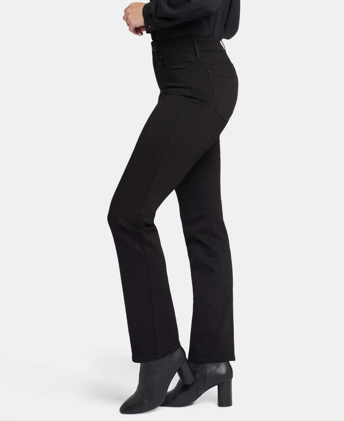 Shop Nydj Women's Marilyn Straight Jeans In Black