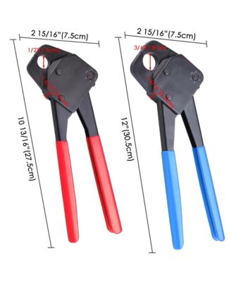 1/2" 3/4" PEX Crimper Copper Ring Crimping Tool Kit with Go/no Go Gauge 2 Pack