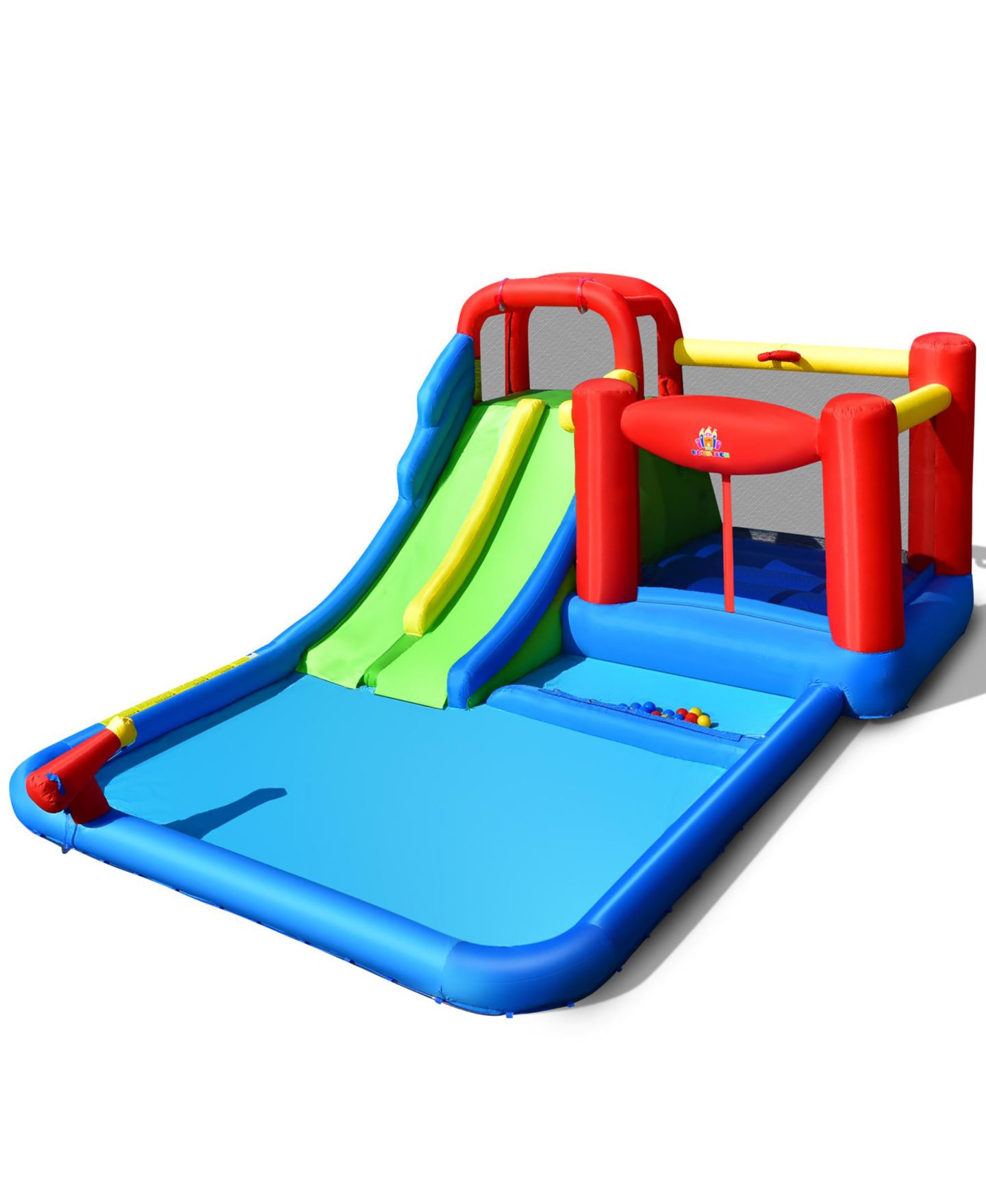 Детская игрушка Costway Inflatable Water Slide Bounce Castle, 205"L x 150"W x 94.5"H, Ages 3+, цвет: Синий — фото 2