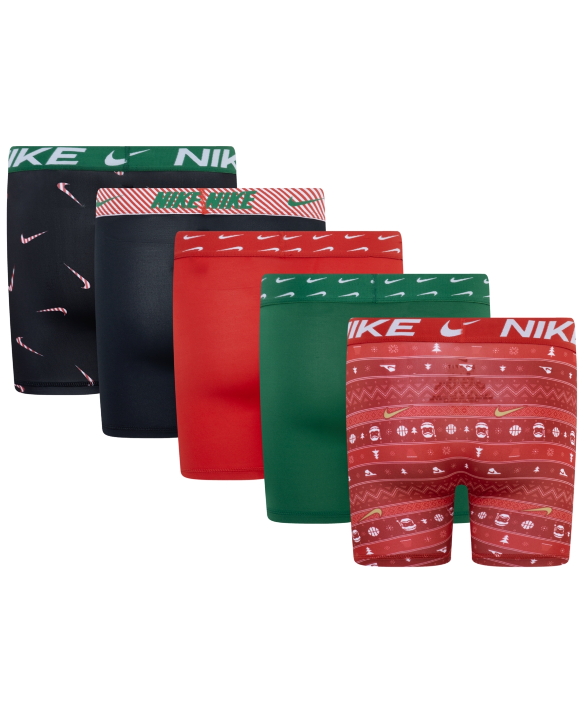 Nike Big Boys Dri-fit Polyester Color Holiday Briefs Underwear, 5-pack In Multi