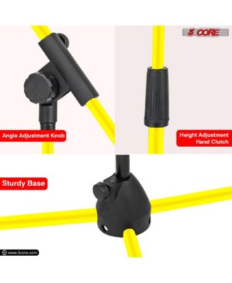 Tripod Mic Stand Pair Heavy Duty Height Adjustable Floor Microphone Boom Arm Pedestal Para Microfono for Singing On Stage Studio - MS 080 YLW 2PC