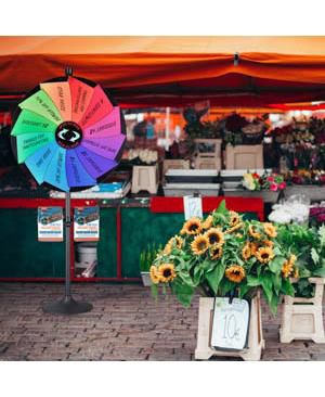 Brochure Holder for Dual Use Prize Wheel Clear Acrylic Display Stand Tradeshow