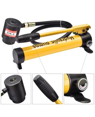 10 Ton Hydraulic Knockout Punch Set 1/2" to 2" Conduit Hole Puncher Tool Kit - Yellow