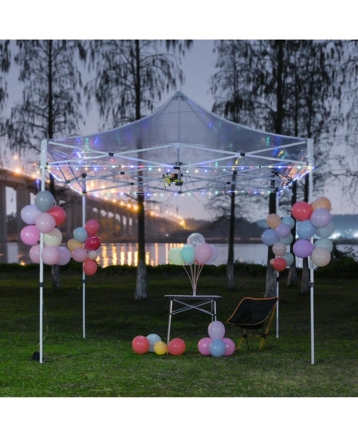 Yescom 40Ft Solar 120LED Canopy String Light 8 Mode Rgb Party Outdoor Garden Patio Umbrella Decor with Clip, Multicolor