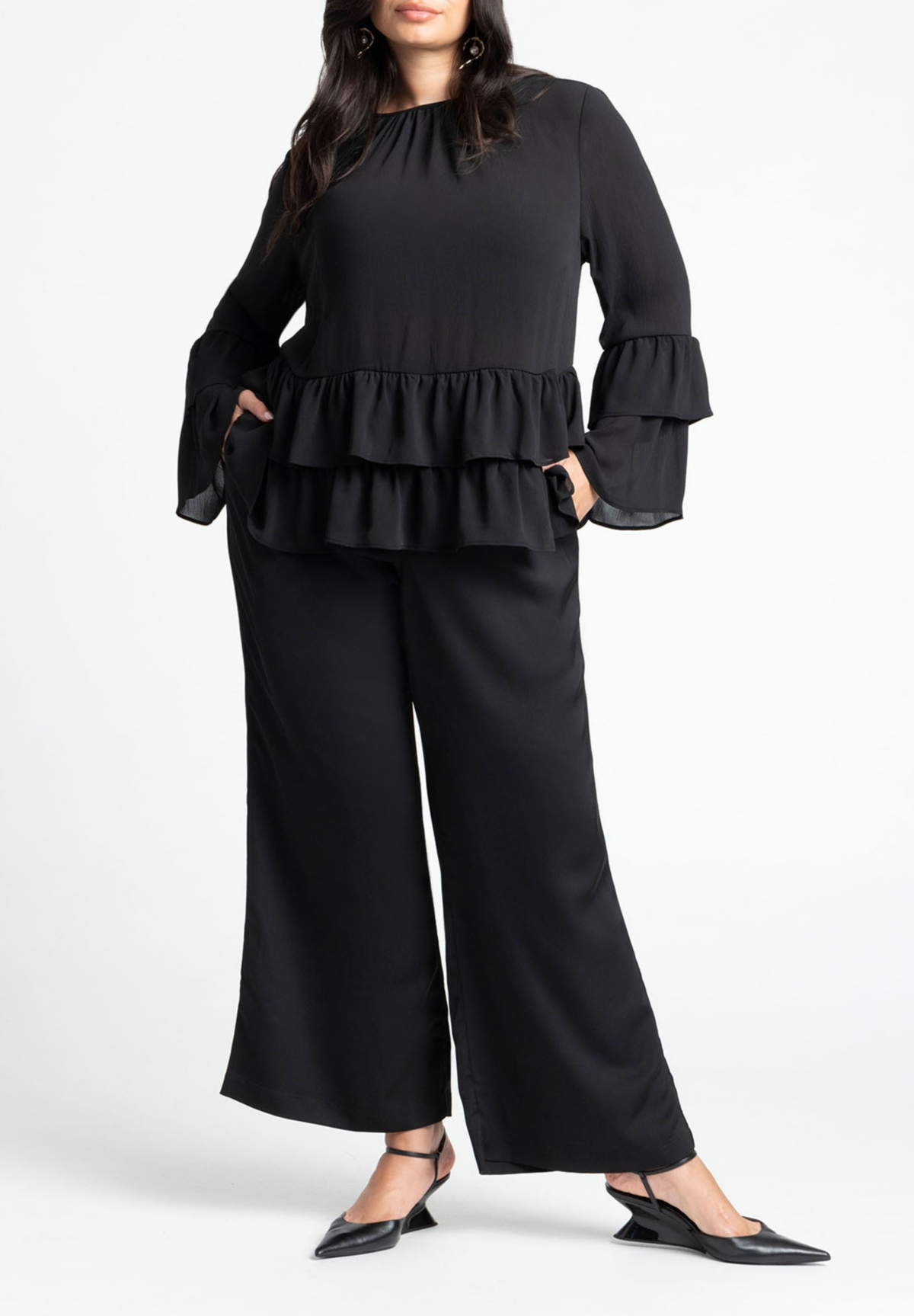 Eloquii Plus Size Tiered Ruffle Top