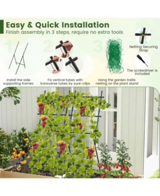 74 Inch Tall Garden Trellis for Flower Vine Vegetable Fruit Pea
