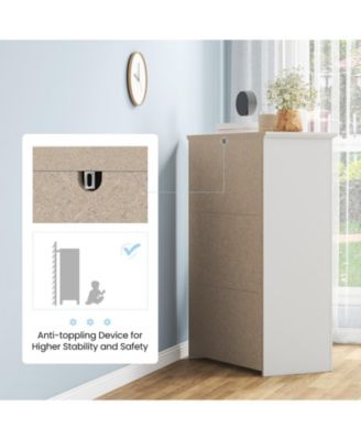 Tall Storage Dresser with 5 Pull-out Drawers for Bedroom Living