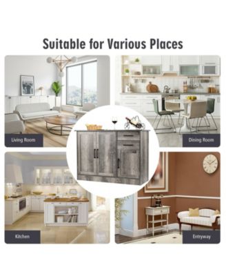 Buffet Storage Cabinet with 2-Door Cabinet and 2 Drawers