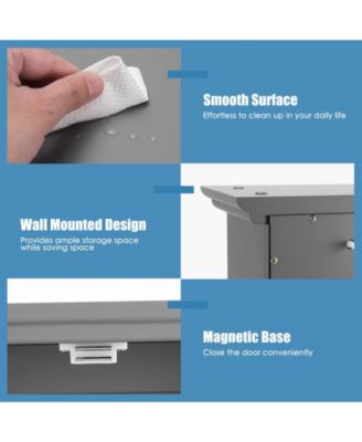 Wall Mount Bathroom Cabinet Storage Organizer with Doors and Shelves