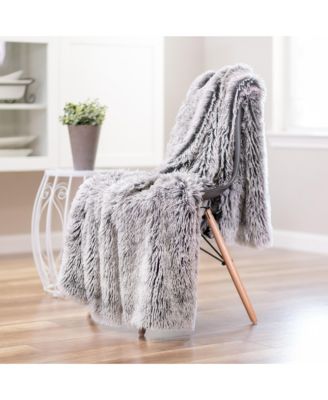 Premium Soft, Fuzzy Solid Faux Long Fur Blanket, Throw