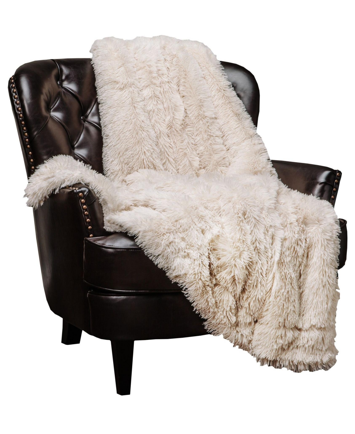 Chanasya Premium Solid Faux Long Fur Throw Blanket - Soft, Fuzzy Throw Blanket - For Bed or Couch - 60