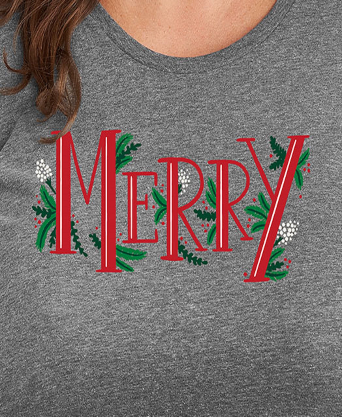 Hybrid Apparel Plus Merry Christmas Graphic T-shirt