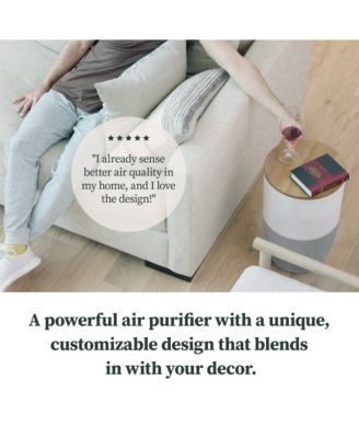 Bloom Air Purifier, Smart HEPA-13 Medical-Grade Filtration, Large Rooms (1,517 Sq. Ft.) with Walnut Accent Table