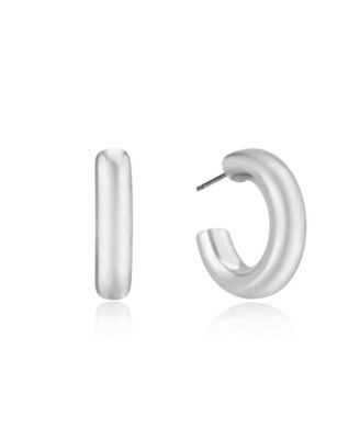 Ettika Small Thick Classic Hoop Earrings - Rhodium 38$
