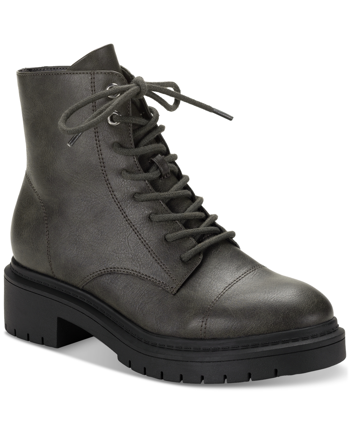 Women's Zaharaa Platform Lace-Up Boots, Created for Macy's - Dk Grey Sm