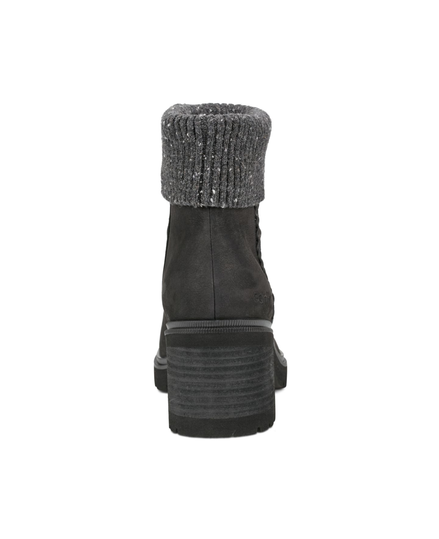 Женские ботинки Earth Gresa Cozy Waterproof Block Heel Booties, цвет: Чёрный кожаный — фото 3