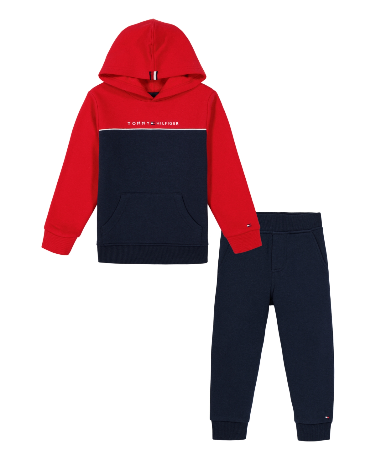 TOMMY HILFIGER BABY BOY SIGNATURE COLORBLOCK HOODIE AND JOGGERS 2-PIECE SET 