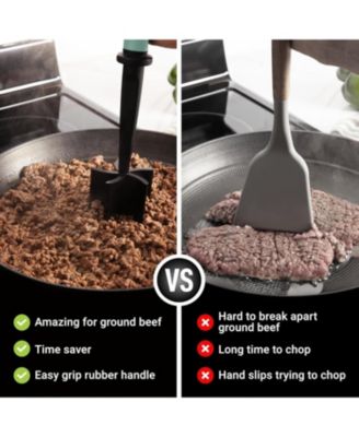 Stainless Steel Meat Chopper – Ground Beef & Hamburger Smasher Too