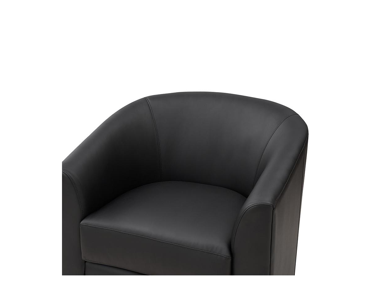 Hulala Home Haley Wide Modern Swivel Barrel Chair with Solid Wood Base