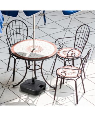 Fillable Patio Umbrella Base with Handle Fit 1.5 Inch Umbrella Poles-Black