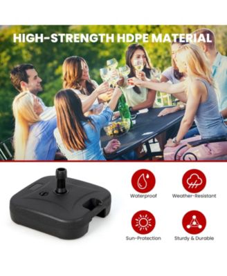 Fillable Patio Umbrella Base with Handle Fit 1.5 Inch Umbrella Poles-Black