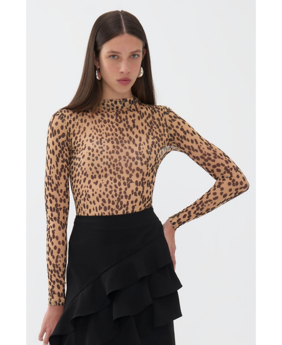 Women's Leopard Print Bodysuit - Multicolored