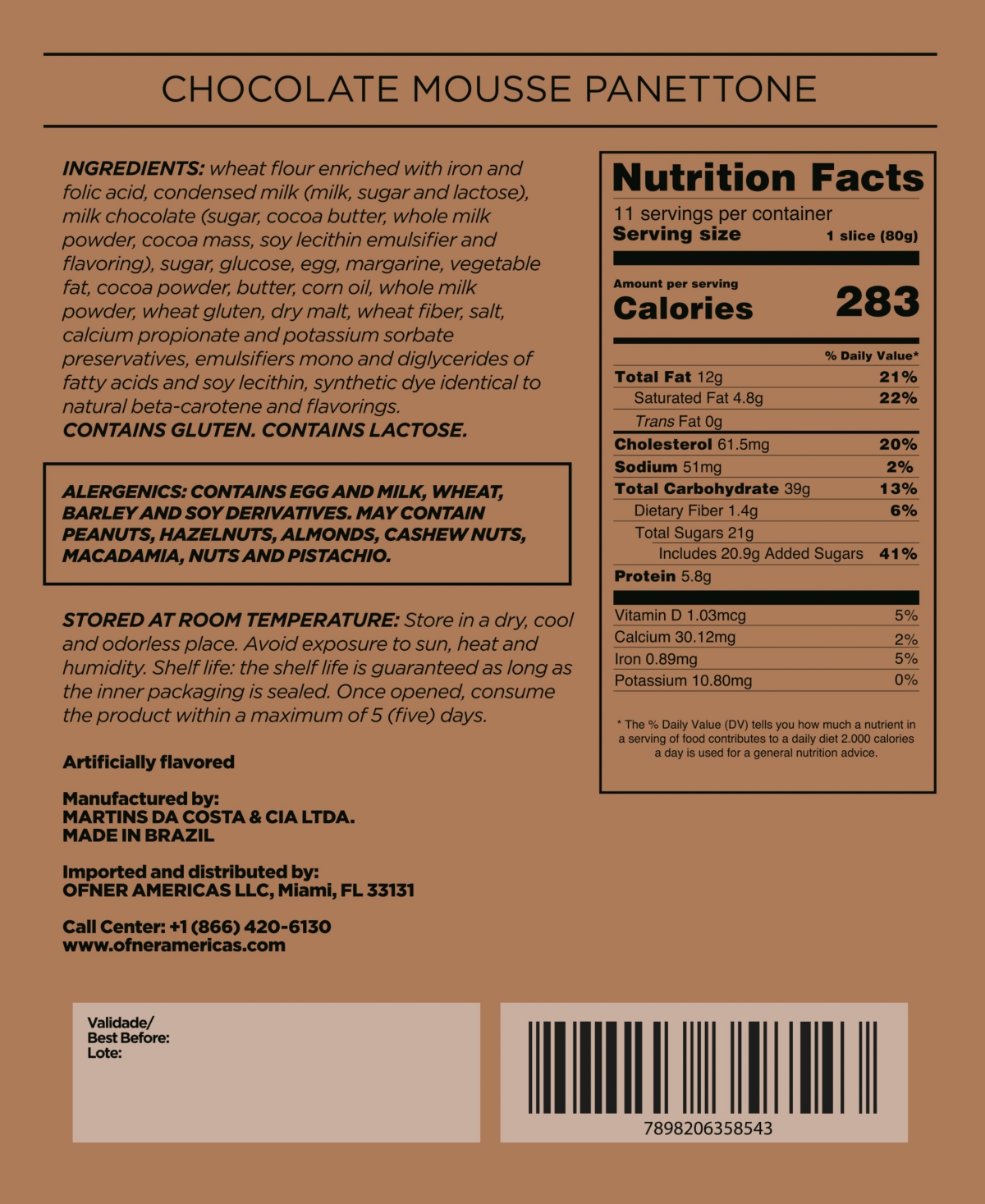 Ofner Holiday Chocolate Mousse Panettone, 31.75oz In No Color