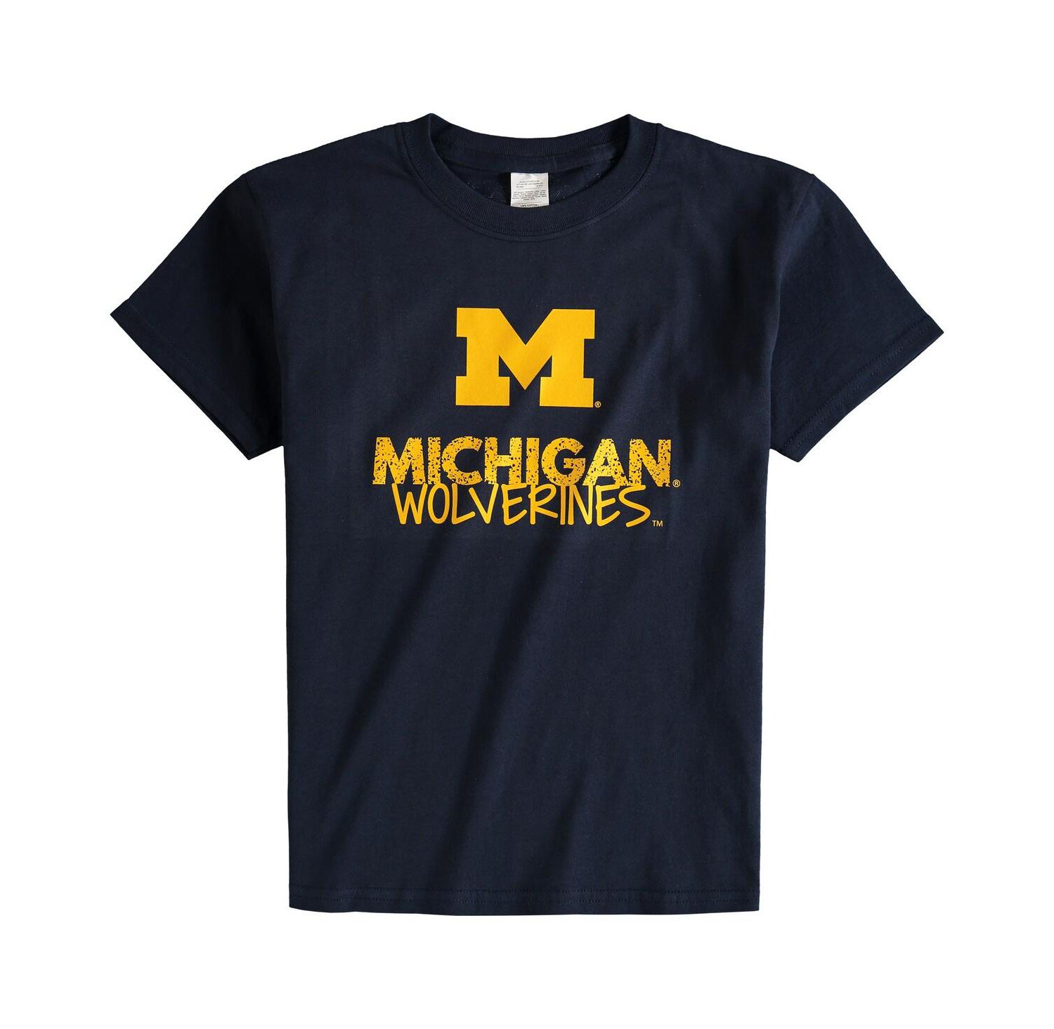 Big Boys and Girls Navy Michigan Wolverines Crew Neck T-Shirt