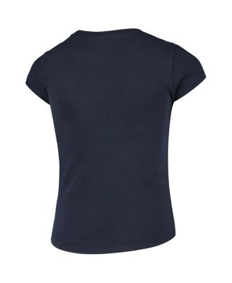 Big Girls Navy Cleveland Indians Flip Sequin T-Shirt