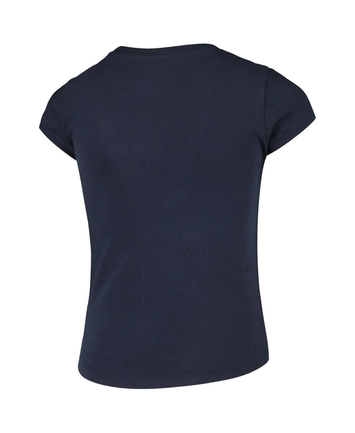NEW ERA BIG GIRLS NAVY CLEVELAND INDIANS FLIP SEQUIN T-SHIRT 