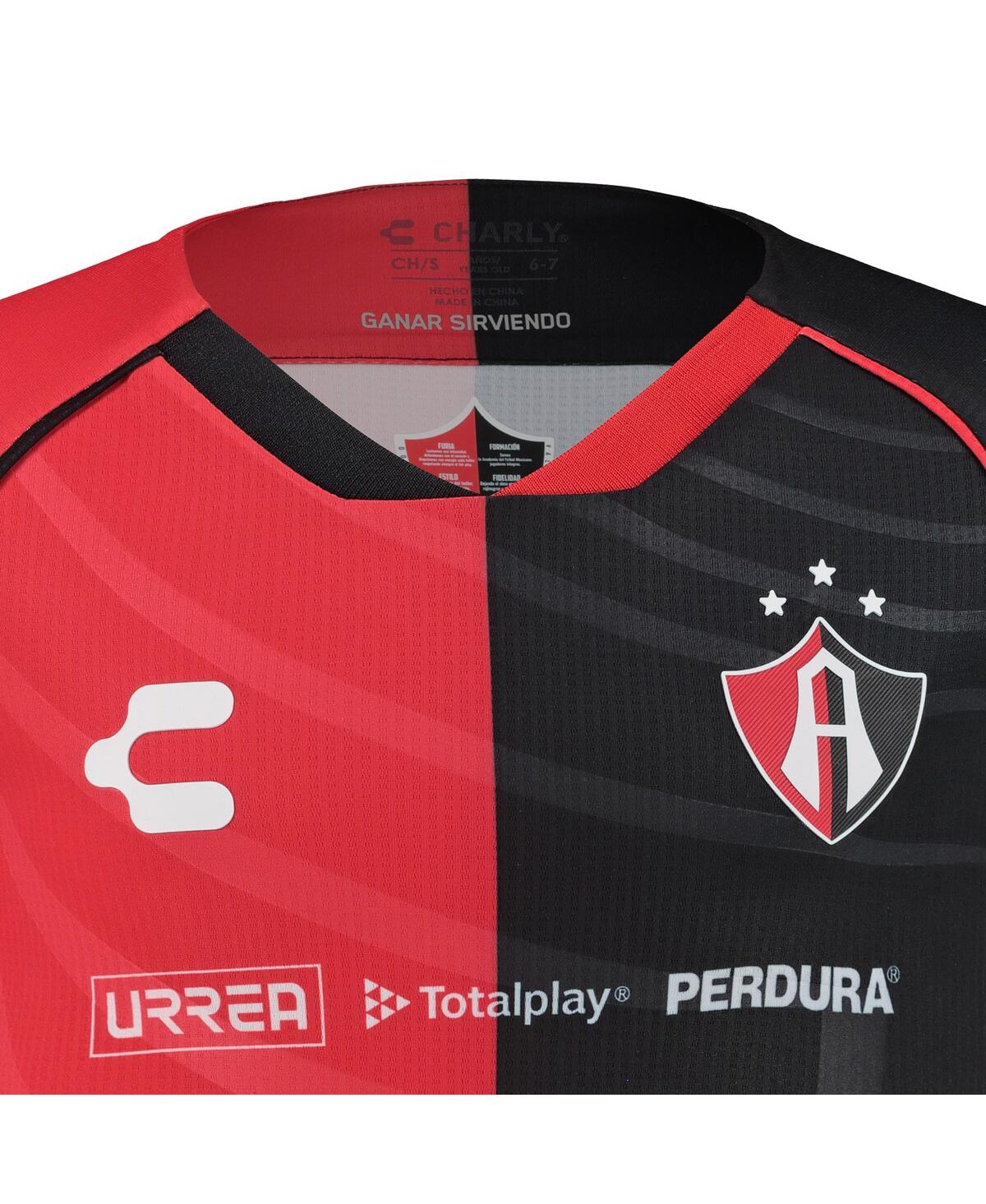 Charly Big Boys and GirlsBlack Club Atlas 2024/25 Home Authentic Jersey - Red, Black