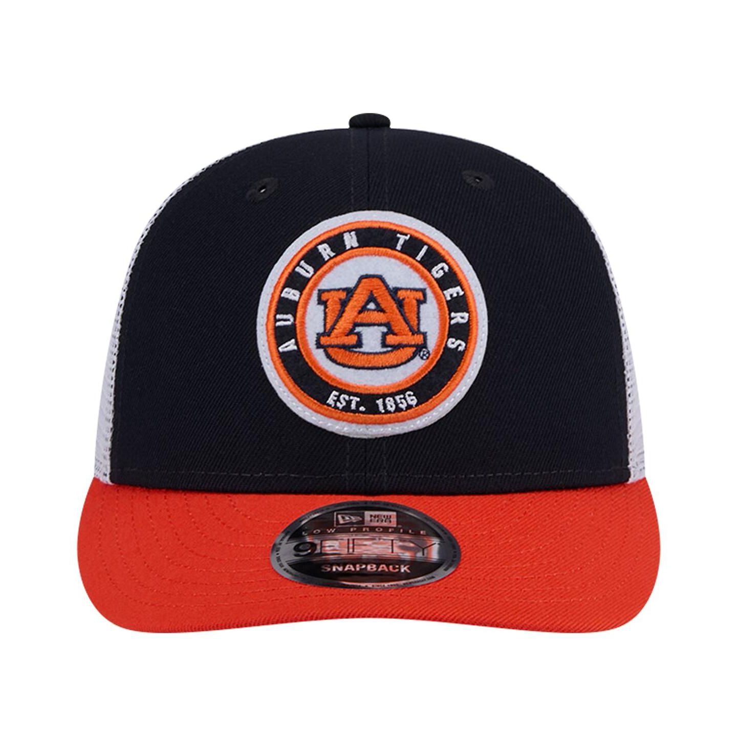 Мужская кепка New Era Navy Auburn Tigers Throwback Circle Patch 9FIFTY Trucker Snapback Hat — фото 3