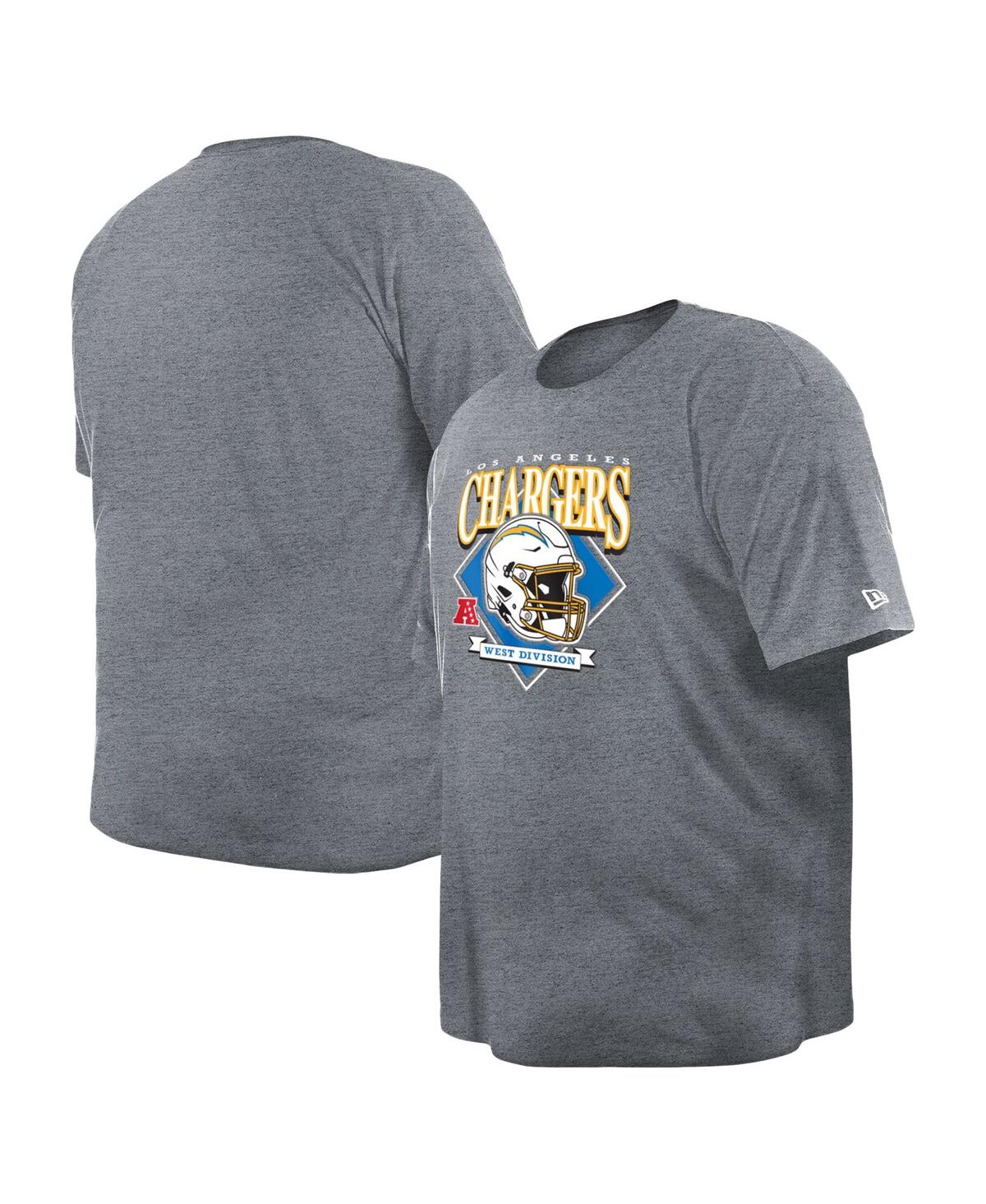 New Era Men's Gray Los Angeles Chargers Big Tall Helmet T-shirt