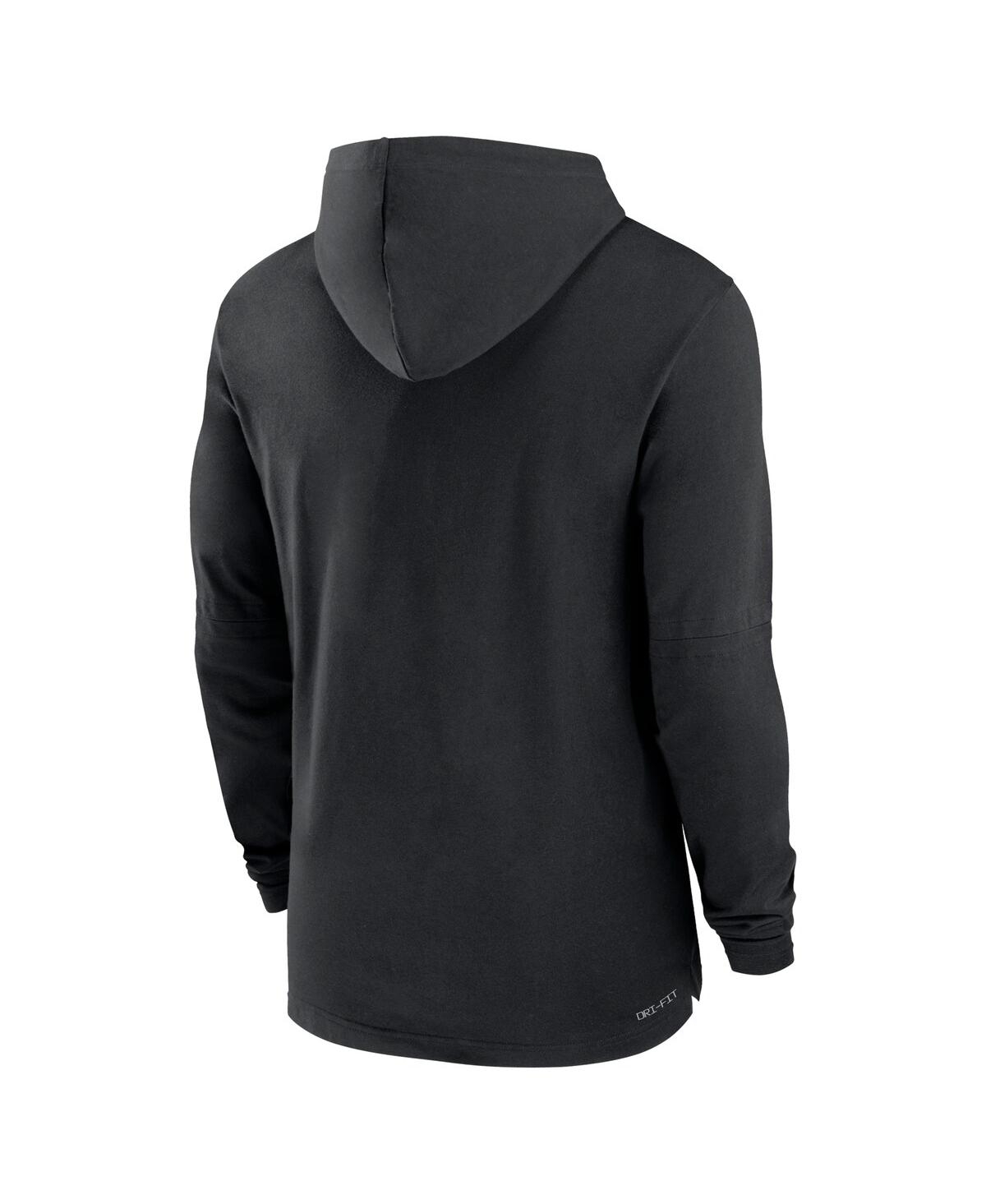 Nike Michigan State Spartans Sideline  Men's Dri-fit College Long-sleeve Hooded Top In Black