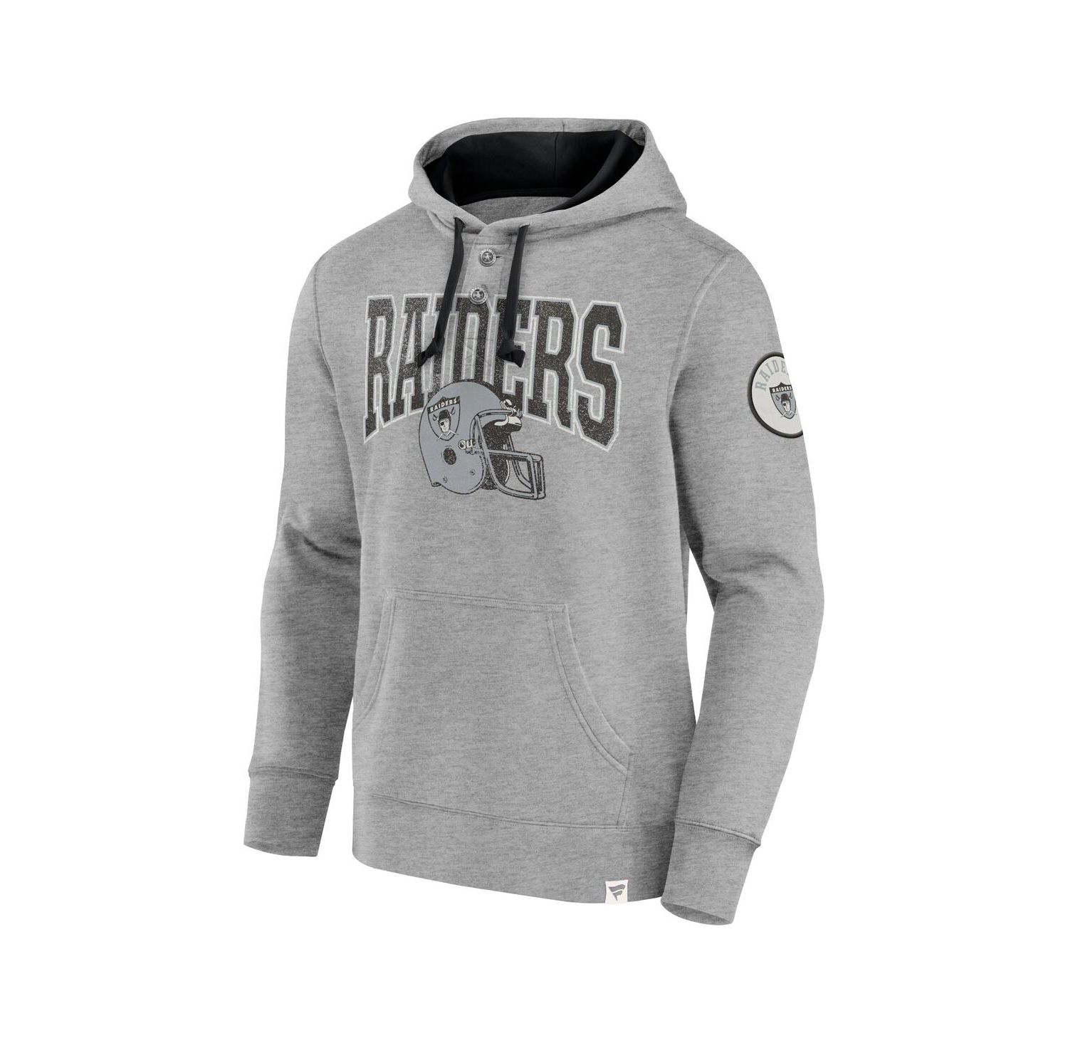 Men's Heather Gray Las Vegas Raiders Label Maker Pullover Hoodie
