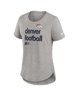 Women's Heather Gray Denver Broncos Fashion Tri-Blend T-Shirt