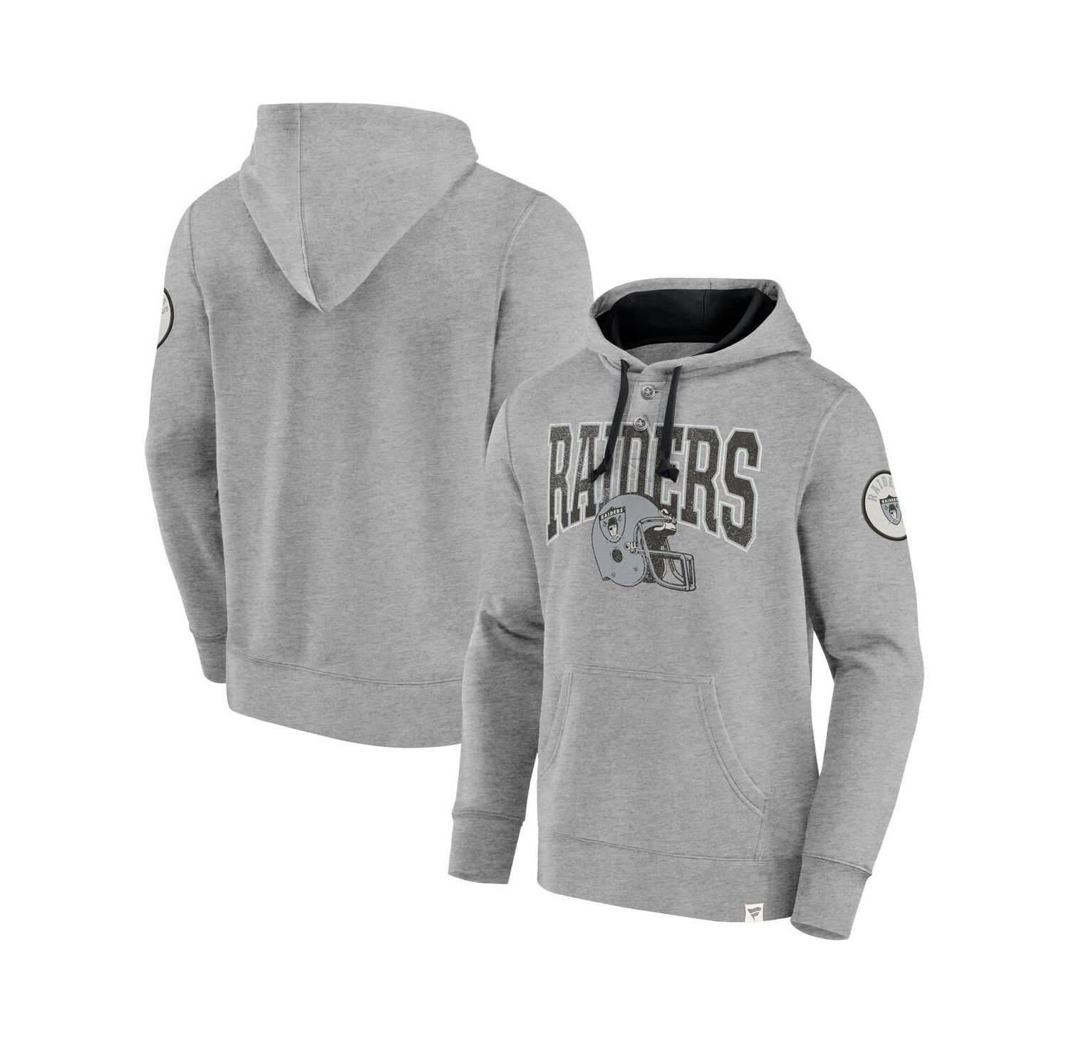 Men's Heather Gray Las Vegas Raiders Label Maker Pullover Hoodie