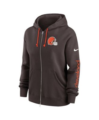 Women's Brown Cleveland Browns Phoenix Hoodie Full-Zip Sweatshirt