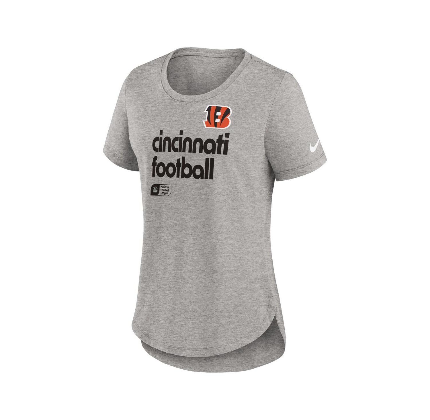 Women's Heather Gray Cincinnati Bengals Fashion Tri-Blend T-Shirt