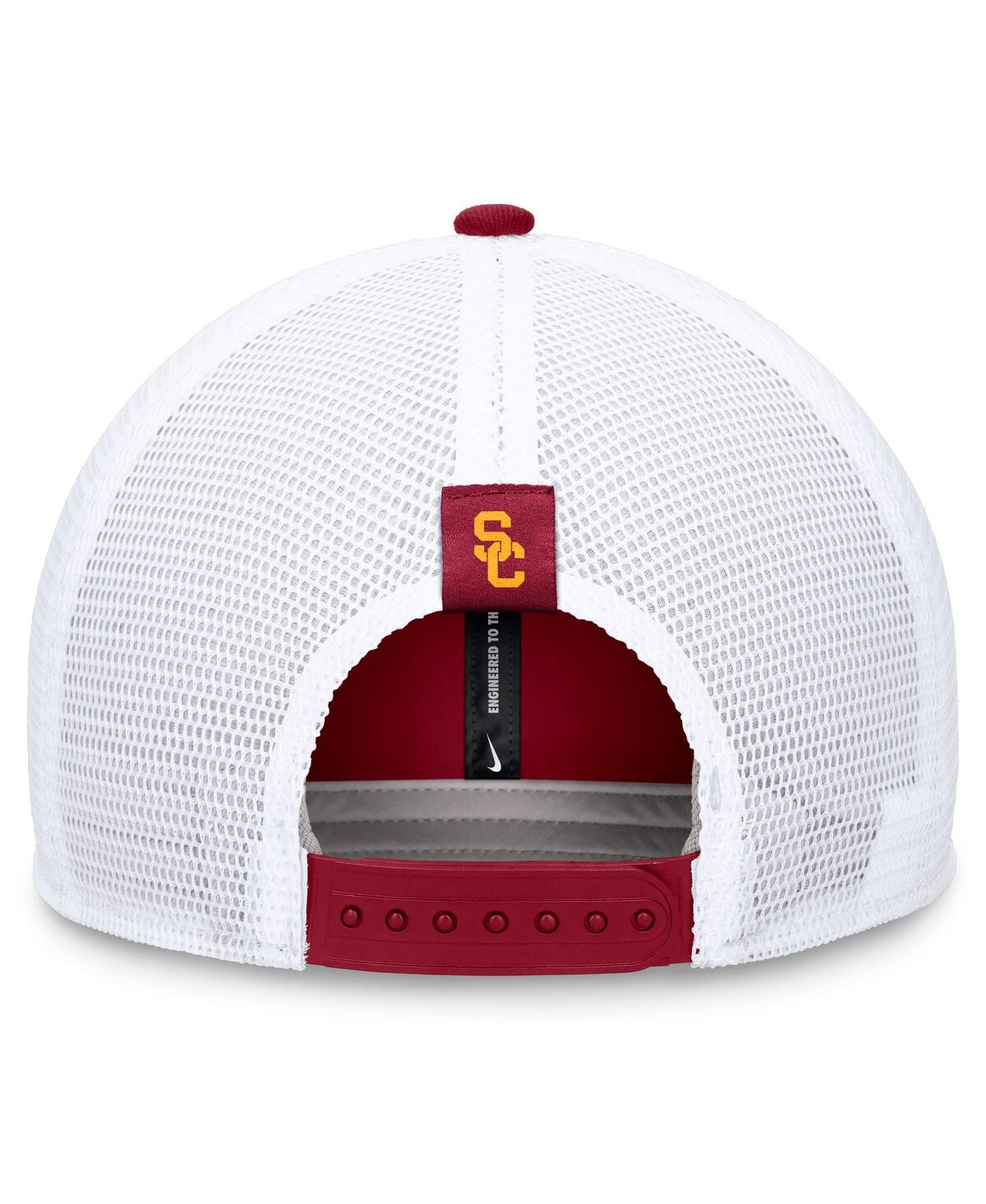 Nike Men'sWhite Usc Trojans 2024 Sideline Trucker Adjustable Hat - Cardinal, White
