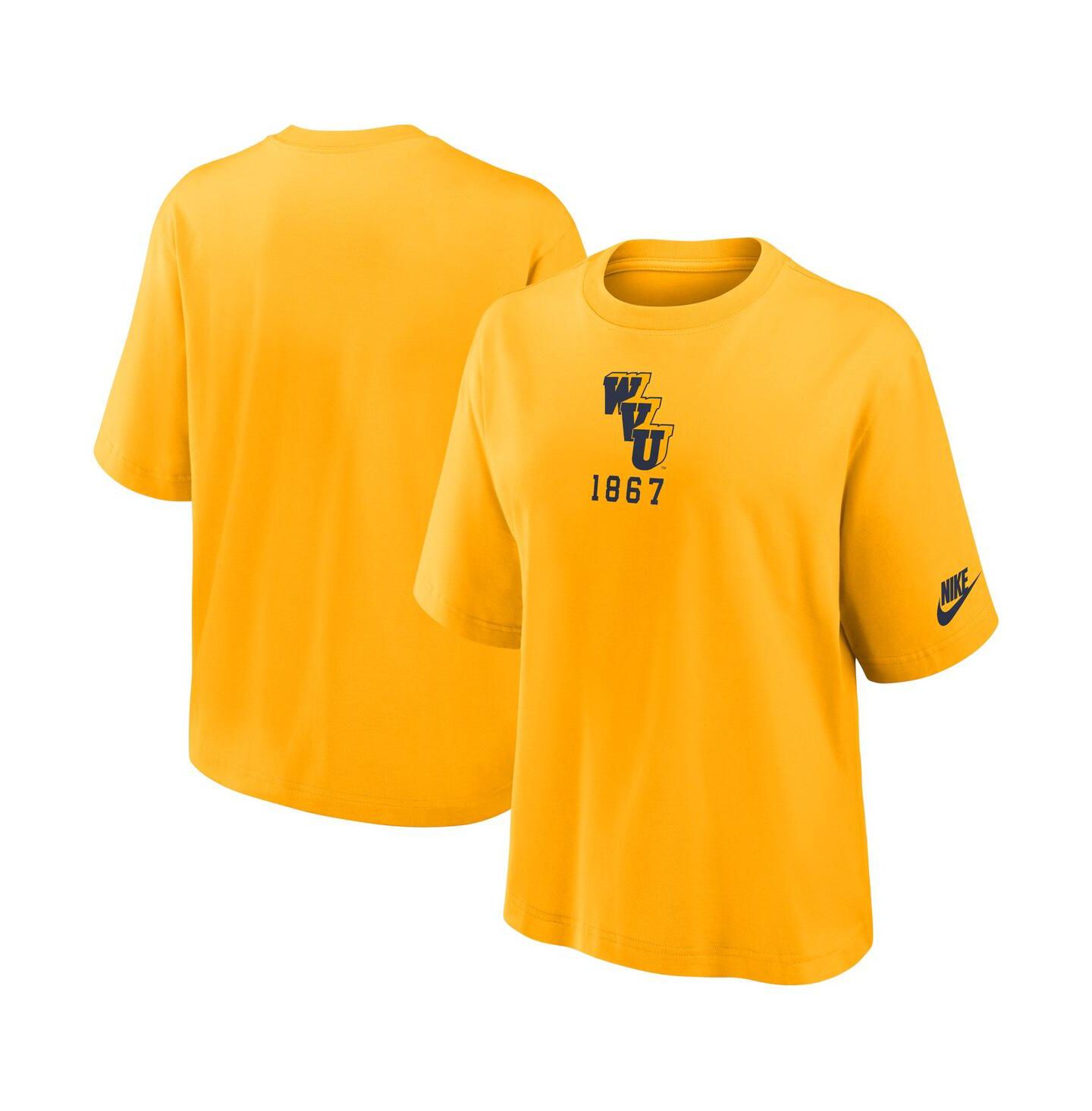 Женская футболка Nike Gold West Virginia Mountaineers Boxy Legacy Established — фото 1