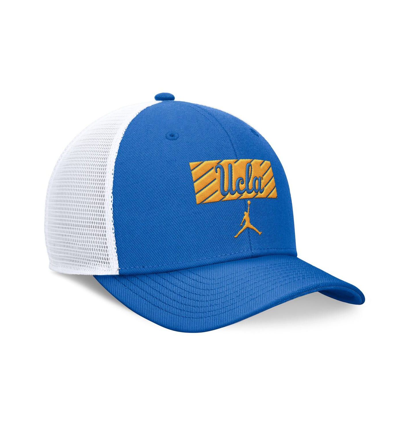 Мужская кепка Jordan Blue/White Ucla Bruins 2024 Sideline Trucker Adjustable Hat — фото 4