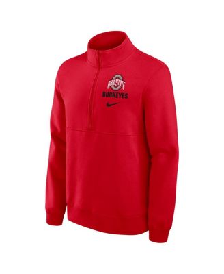 Men's Scarlet Ohio State Buckeyes Primetime Club Half-Zip Sweatshirt